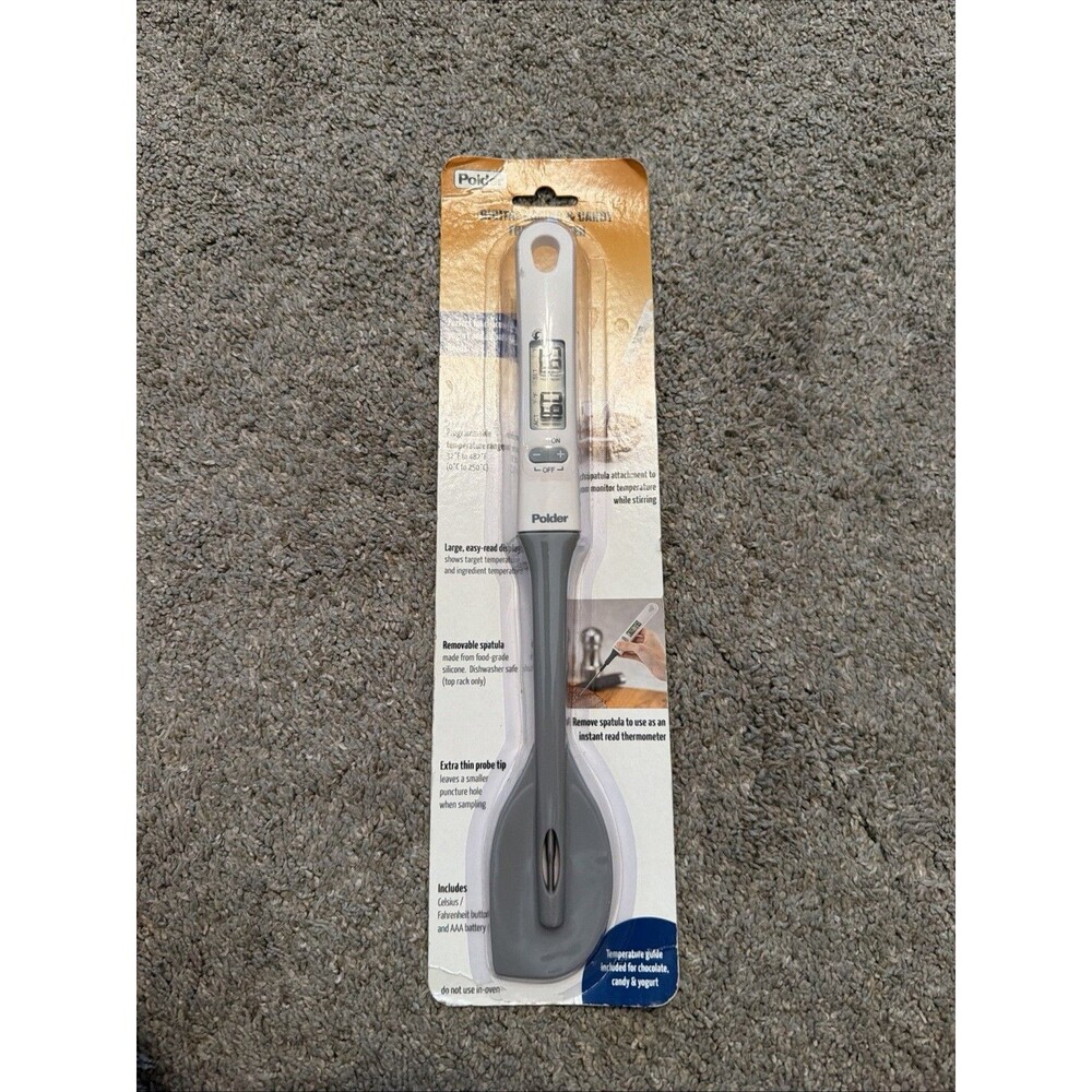 HTF Digital Baking Candy  Thermometer Removable Spatula 12” Unique by Polder